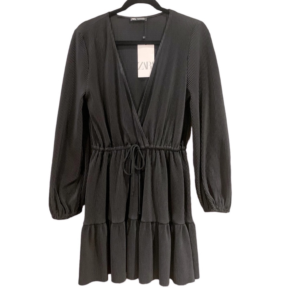 NWT Zara Tiered Pleated Mini Dress
